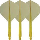 Condor - Axe Standard Transparent Colour - Big Wing Dart Flights - Integrated Flight & Shaft System - Short (21.5mm) / Yellow