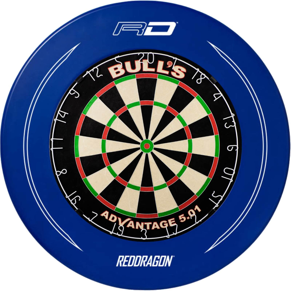 Surrounds &amp; Dartboards - Red Dragon - Printed Dartboard Surround &amp; Dartboard Bundle - Choose Your Board Blue / Bulls NL - Advantage 501