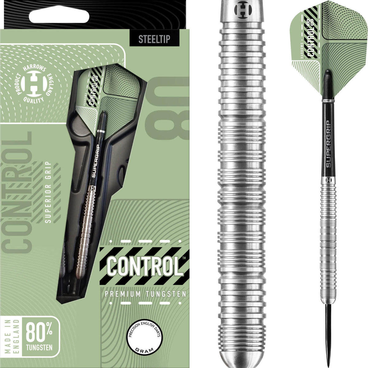 Darts - Harrows - Control Parallel Darts - Steel Tip - 80% Tungsten - 22g 23g 25g 