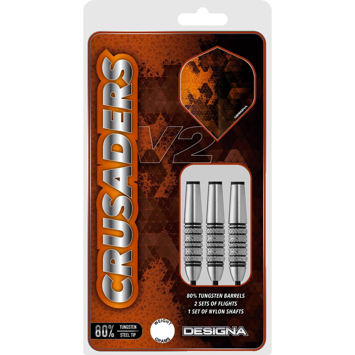 Darts - Designa - Crusader V2 M4 Darts - Steel Tip - 80% Tungsten - 23g 25g 