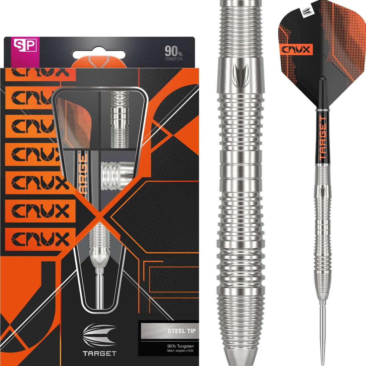 Darts - Target - Crux 03 Darts - Swiss Point - Steel Tip - 90% Tungsten - 22g 24g 26g 