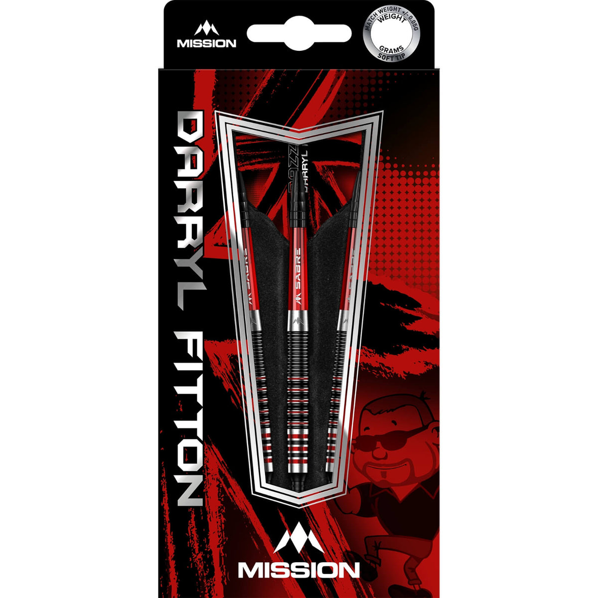 Darts - Mission - Darryl Fitton Darts - Soft Tip - 90% Tungsten - 18g 