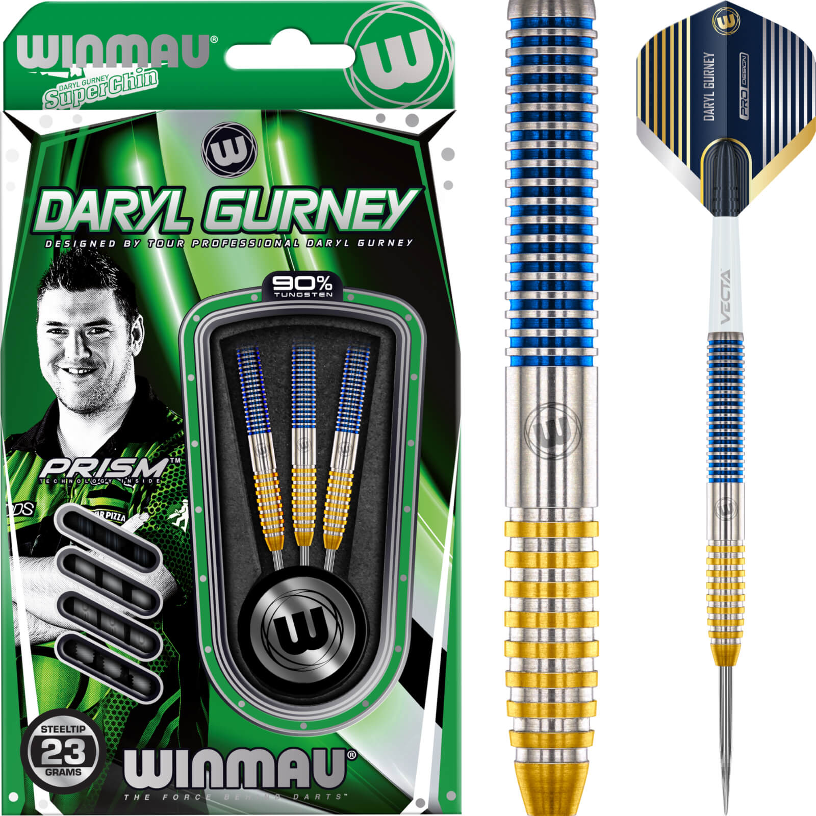 Darts - Winmau - Daryl Gurney SC 1.0 Darts - Steel Tip - 90% Tungsten - 23g