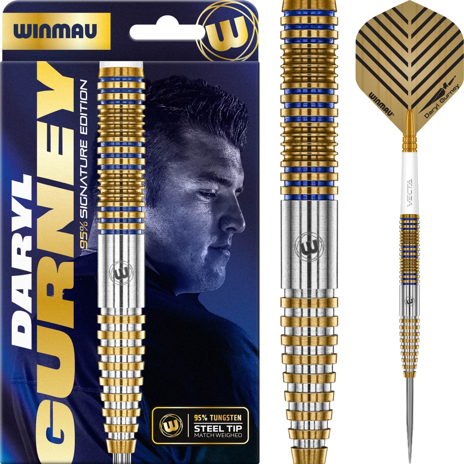 Darts - Winmau - Daryl Gurney Signature Edition Darts - Steel Tip - 95% Tungsten - 23g
