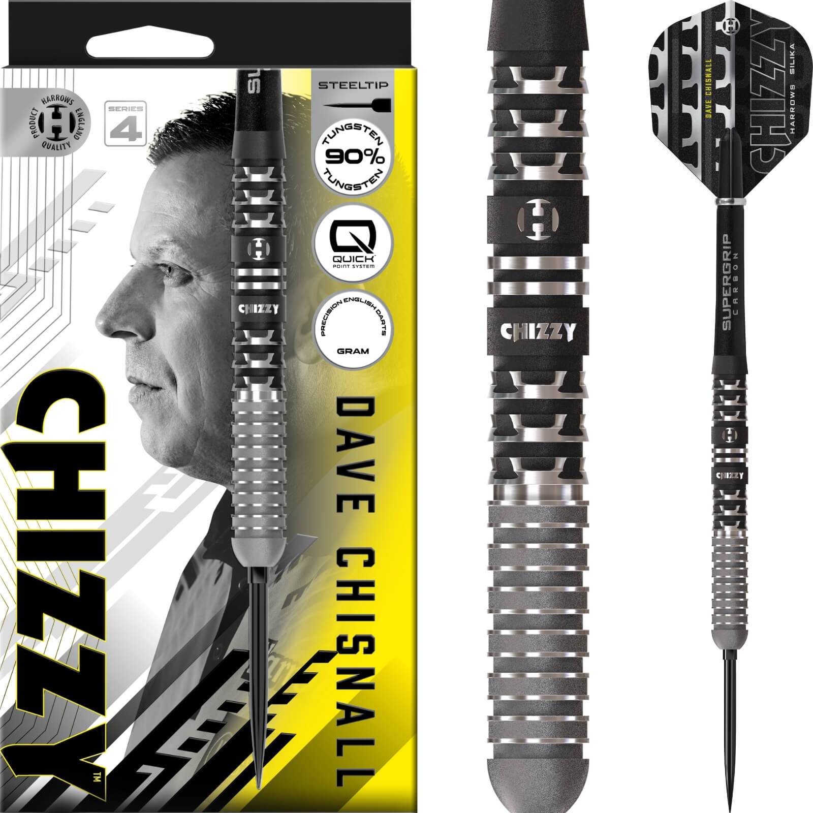Harrows - Dave Chisnall Series 4 Darts - Quick Point - 90% Tungsten - 22g 23g 24g 26g