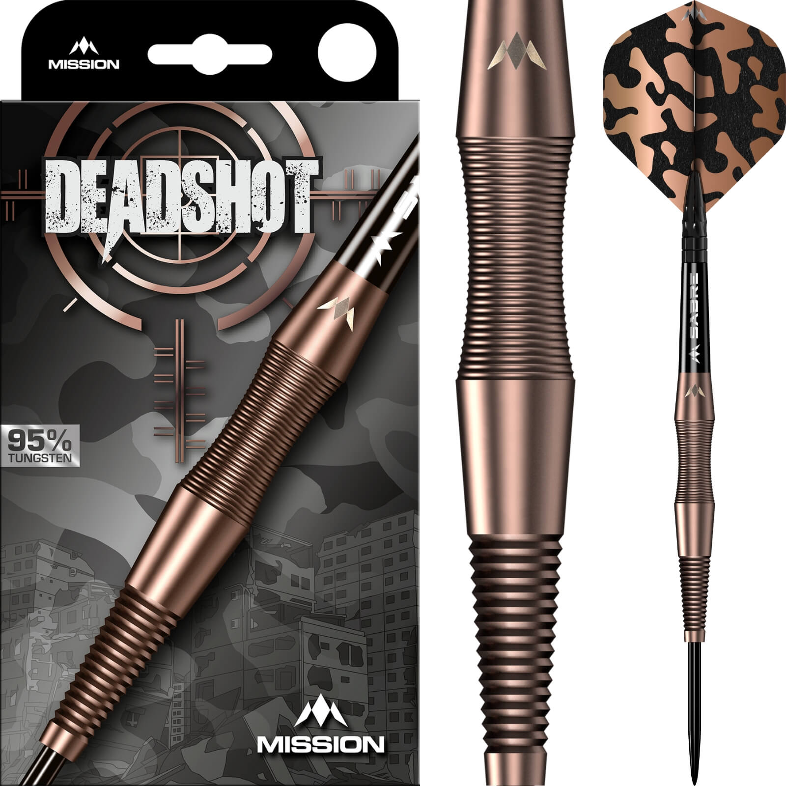 Mission - Dead Shot Darts - Steel Tip - 95% Tungsten - 21g 23g 25g