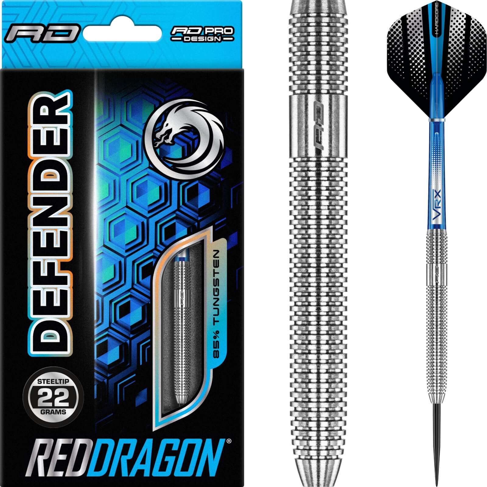 Darts - Red Dragon - Defender Darts - Steel Tip - 85% Tungsten - 22g 24g