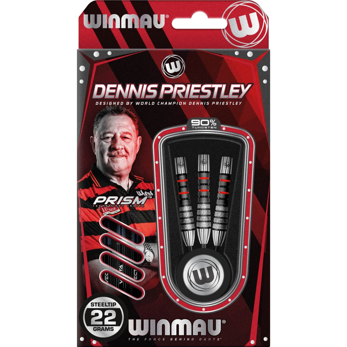 Darts - Winmau - Dennis Priestley Diamond 3-Zero Darts - Steel Tip - 90% Tungsten - 19g 22g 24g 
