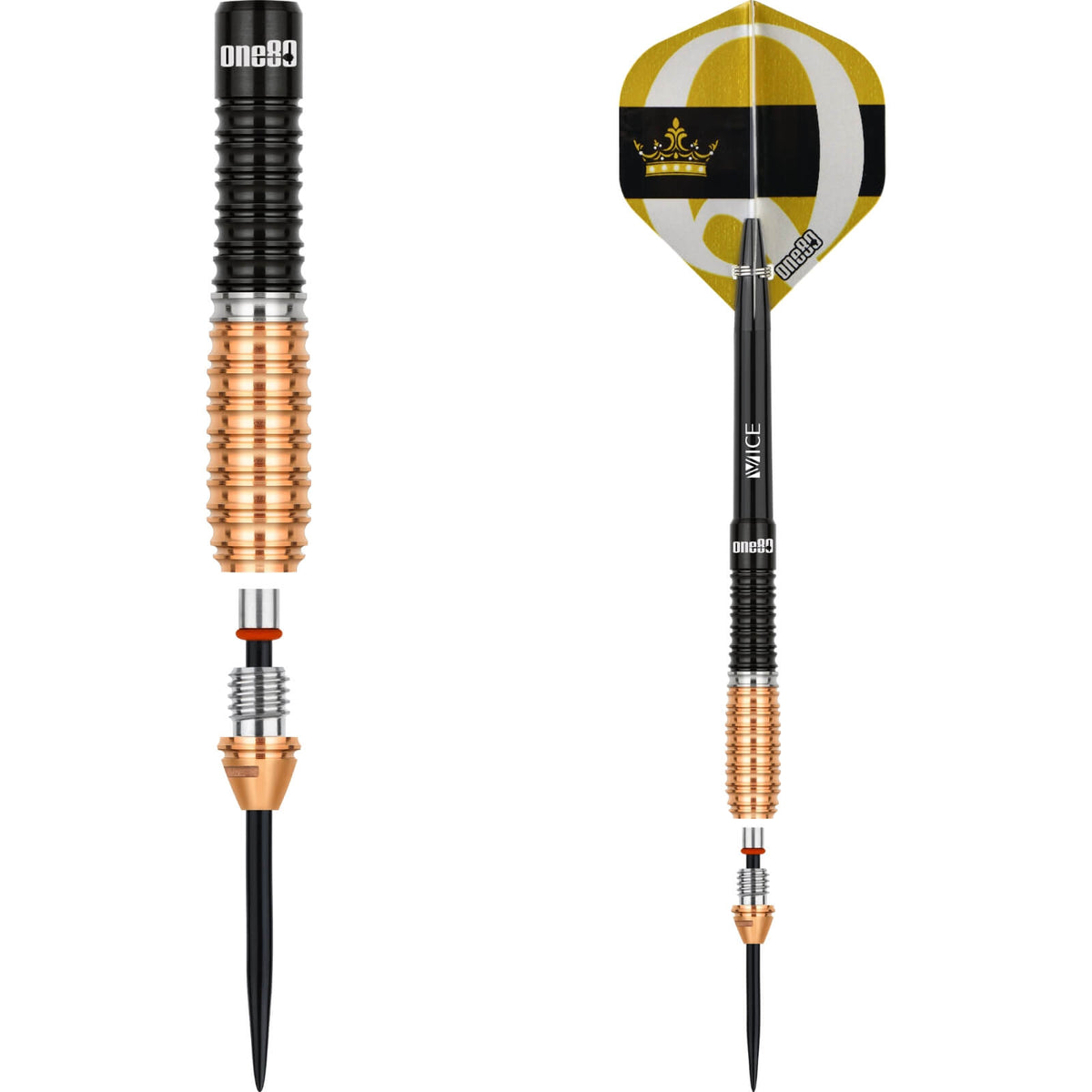 Darts - One80 - Deta Hedman V3 Darts - Steel Tip - 90% Tungsten - 23g 25g 27g