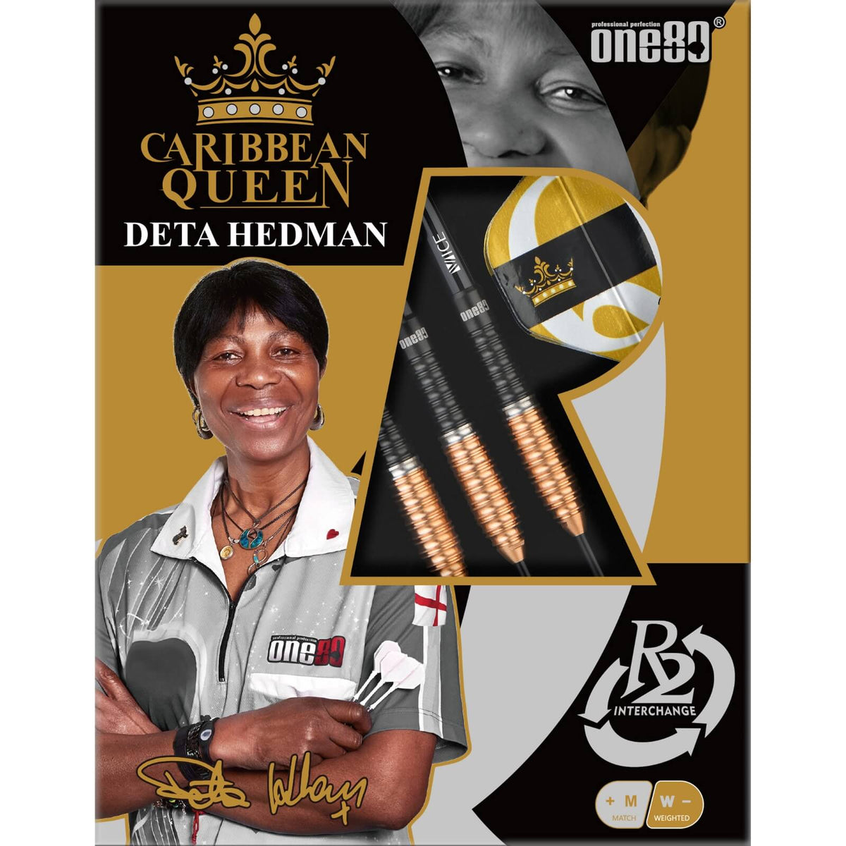 Darts - One80 - Deta Hedman V3 Darts - Steel Tip - 90% Tungsten - 23g 25g 27g