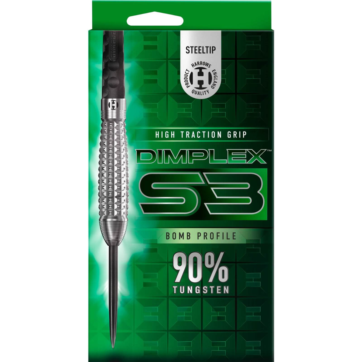 Darts - Harrows - Dimplex S3 Bomb Darts - Steel Tip - 90% Tungsten - 21g 23g 24g 25g
