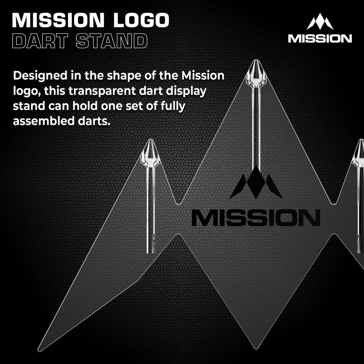 Mission - Logo Stand - Acrylic Darts Display Stand -