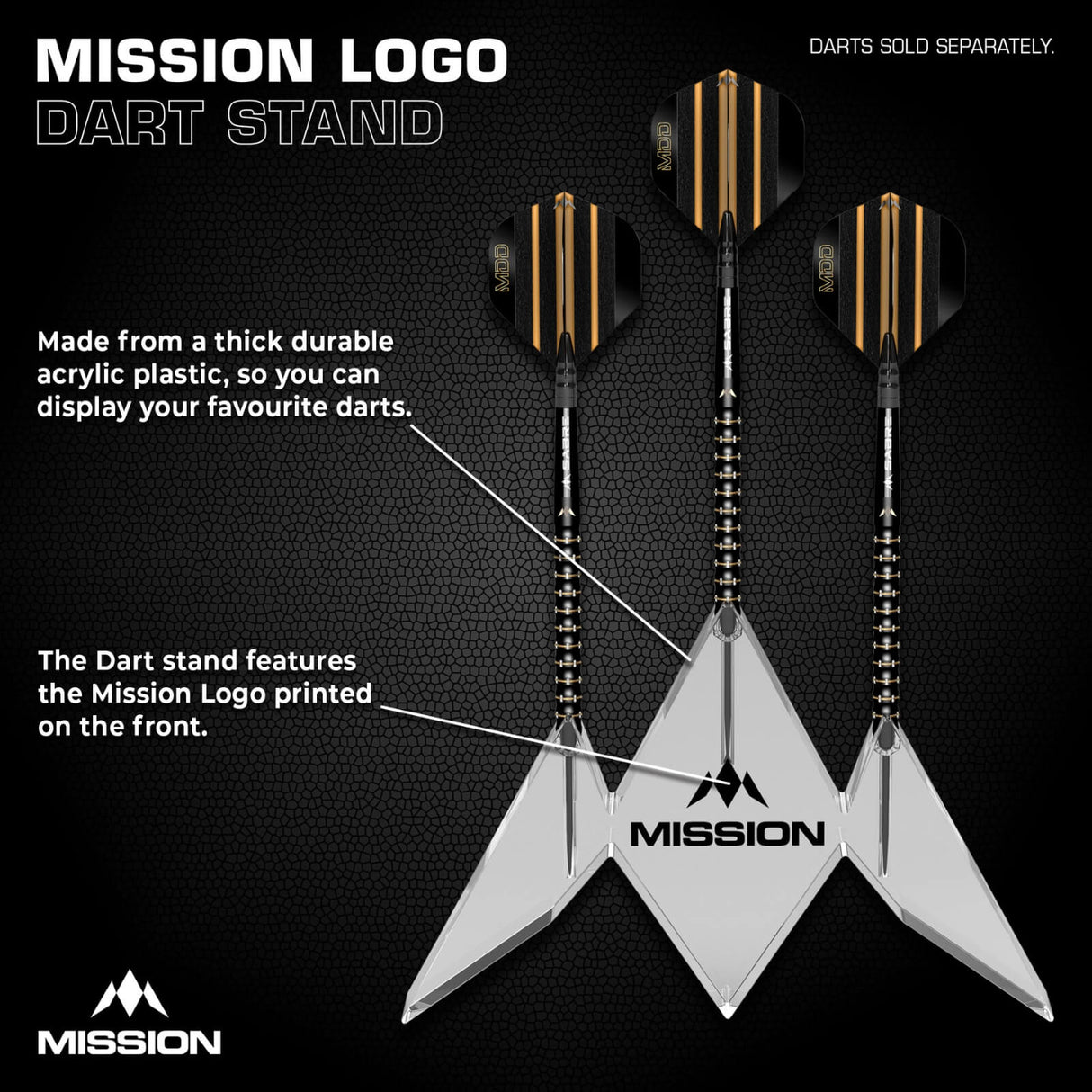 Mission - Logo Stand - Acrylic Darts Display Stand -