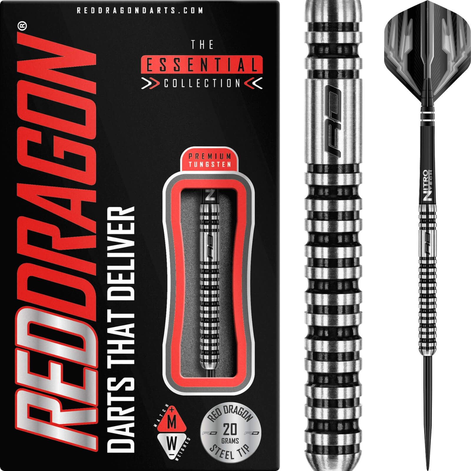 Darts - Red Dragon - Dragonfly 3 Darts - Steel Tip - 95% Tungsten - 20g 22g 24g 