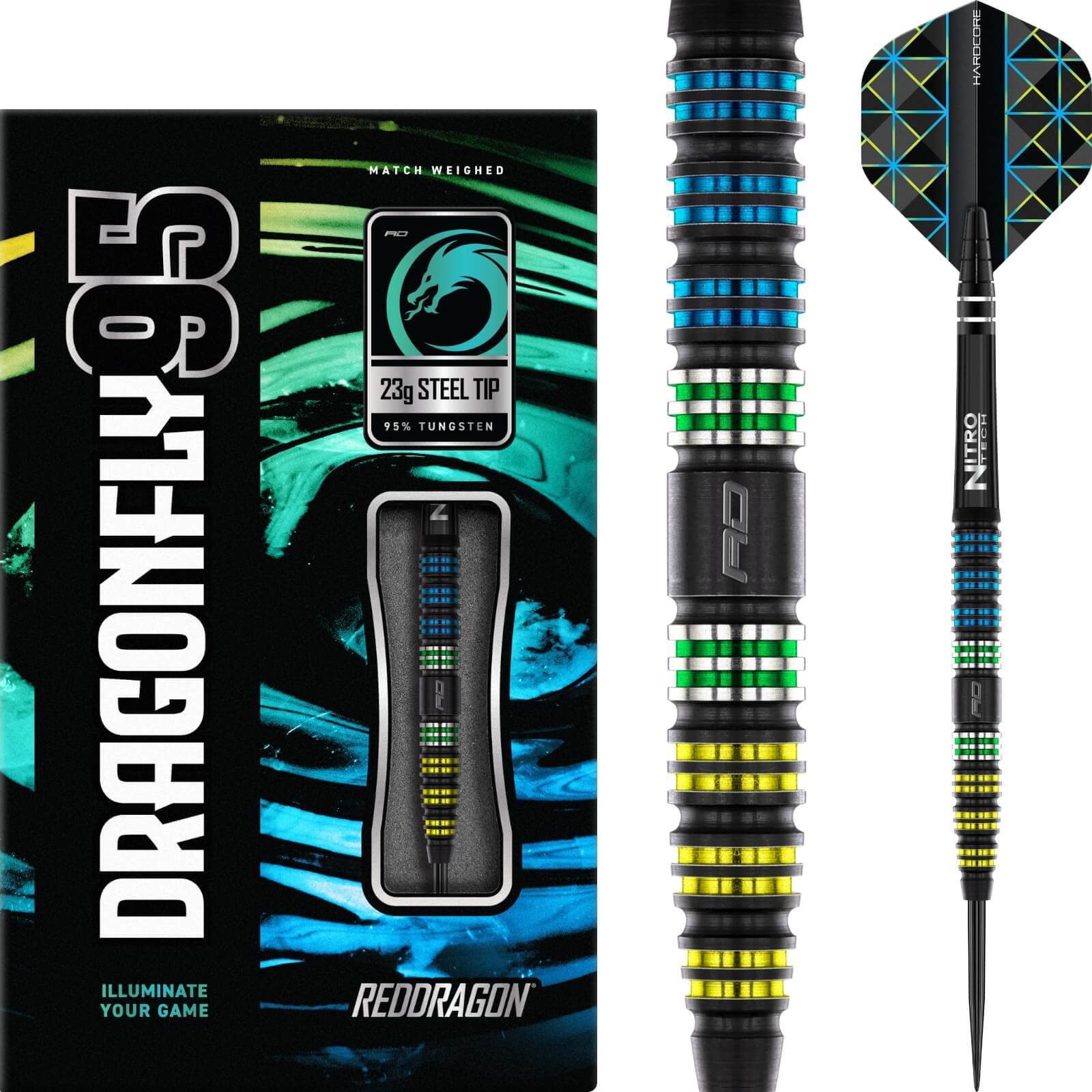 Darts - Red Dragon - Dragonfly 95 Darts - Steel Tip - 95% Tungsten - 23g 25g