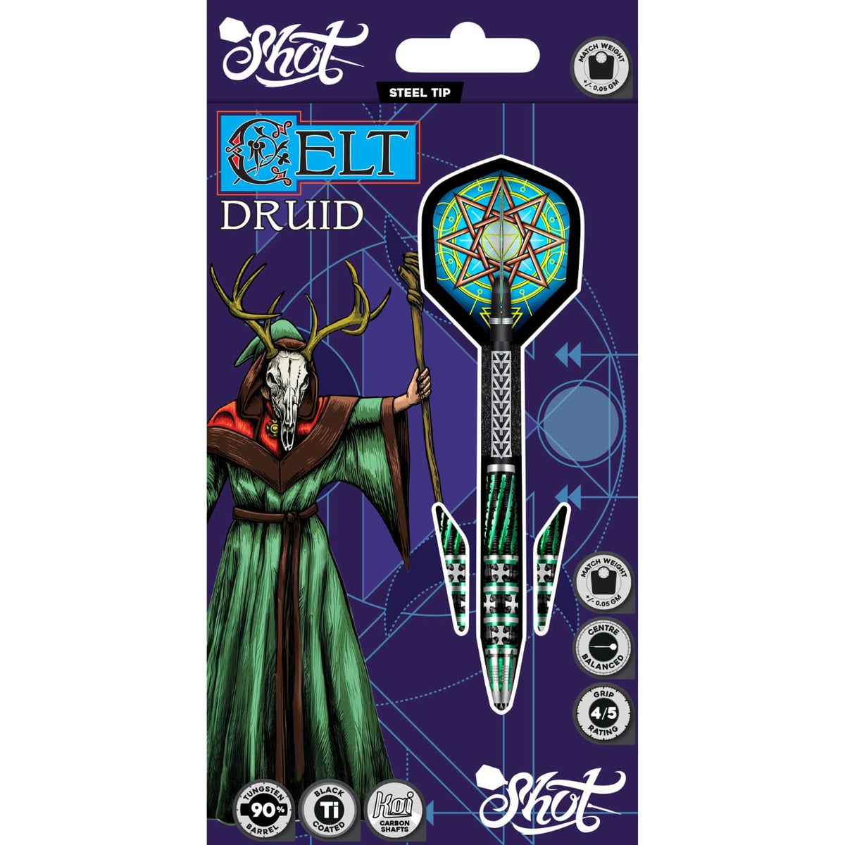Shot - Celt Druid Darts - 90% Tungsten - 23g 24g 25g -