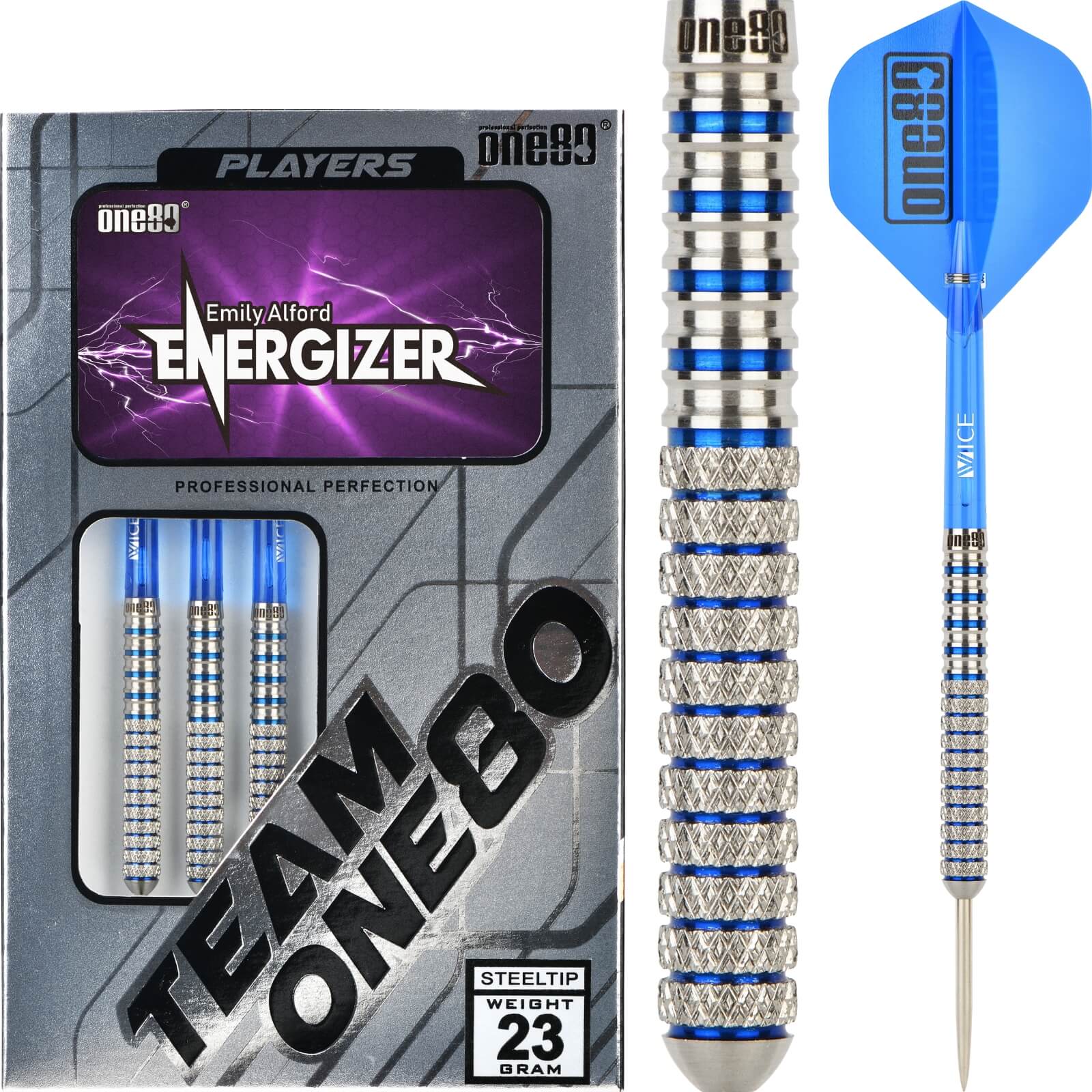 Darts - One80 - Emily Alford Darts - Steel Tip - 90% Tungsten - 23g 