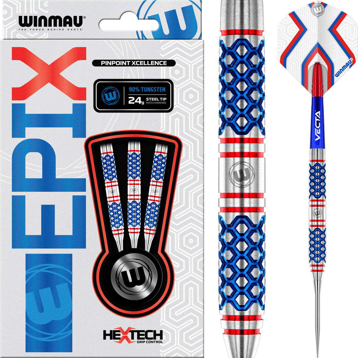 Darts - Winmau - Epix Darts - Steel Tip - 90% Tungsten - 22g 24g