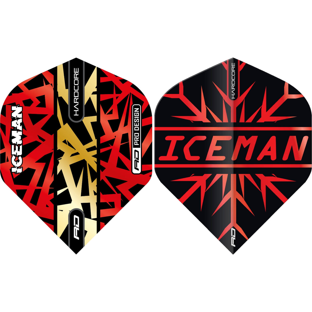 Dart Flights - Red Dragon - Gerwyn Price Red Hardcore - Big Wing Dart Flights 