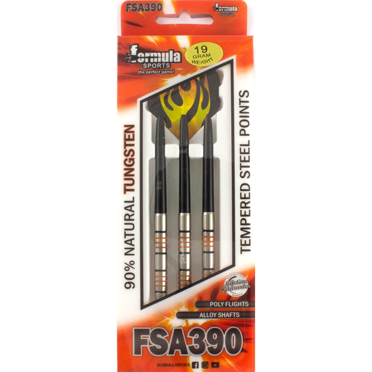 Darts - Formula Sports - FSA390 Darts - Steel Tip - 90% Tungsten - 19g 