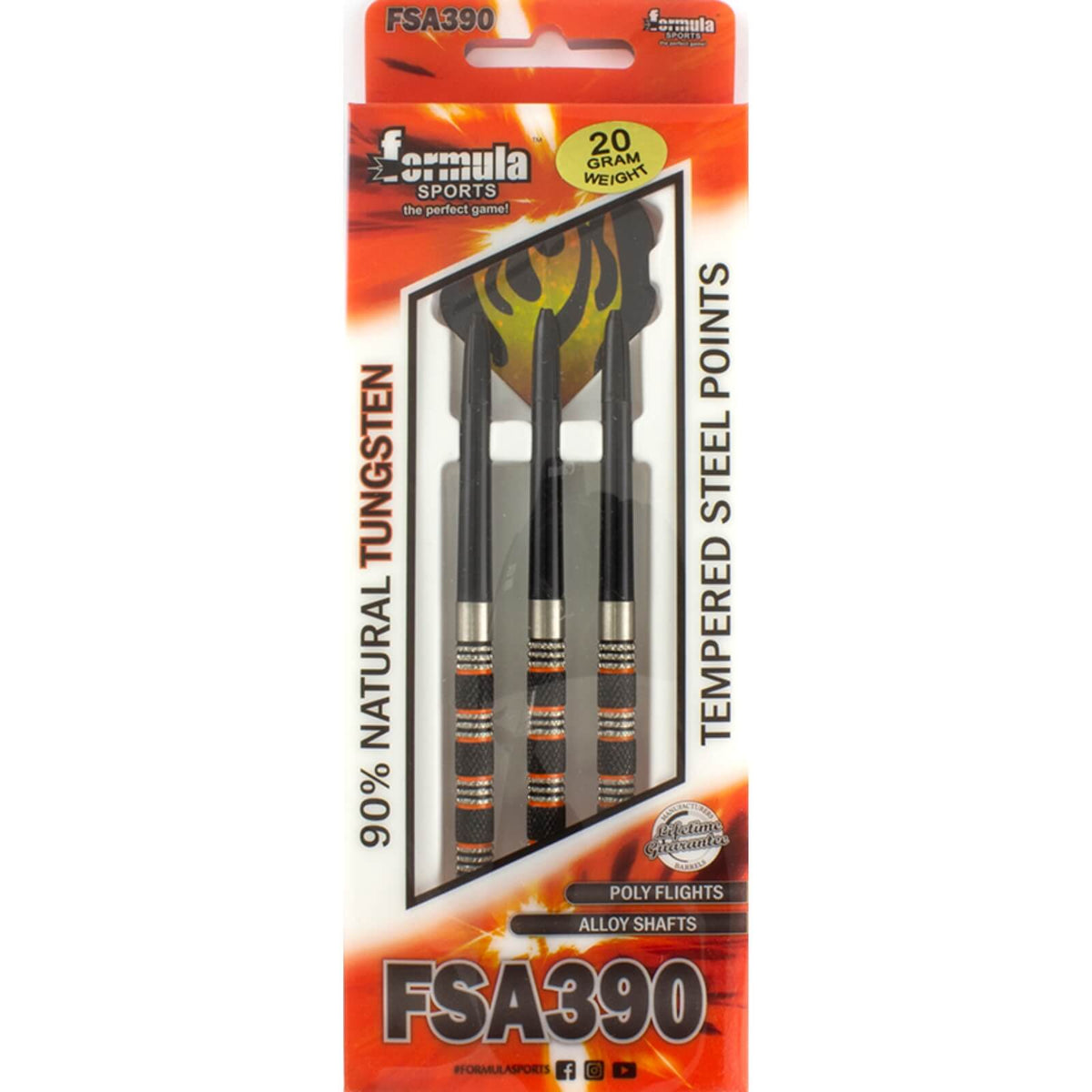 Darts - Formula Sports - FSA390 Darts - Steel Tip - 90% Tungsten - 20g 