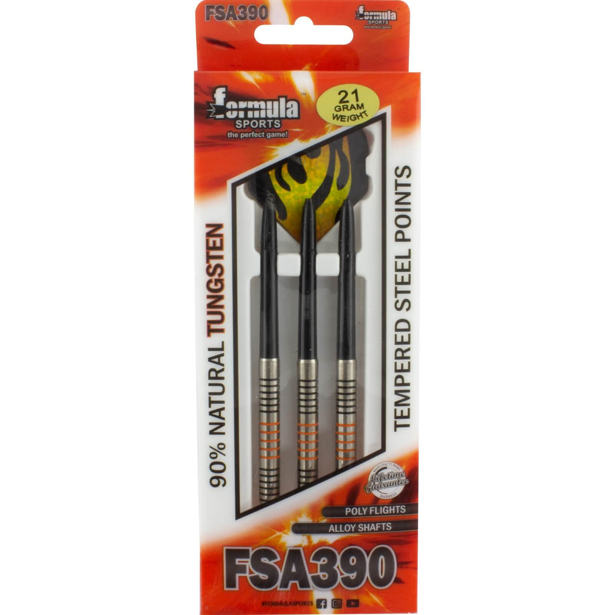 Darts - Formula Sports - FSA390 Darts - Steel Tip - 90% Tungsten - 21g 