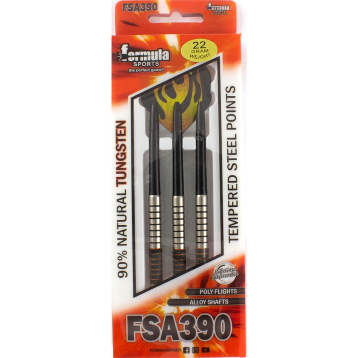 Darts - Formula Sports - FSA390 Darts - Steel Tip - 90% Tungsten - 22g 