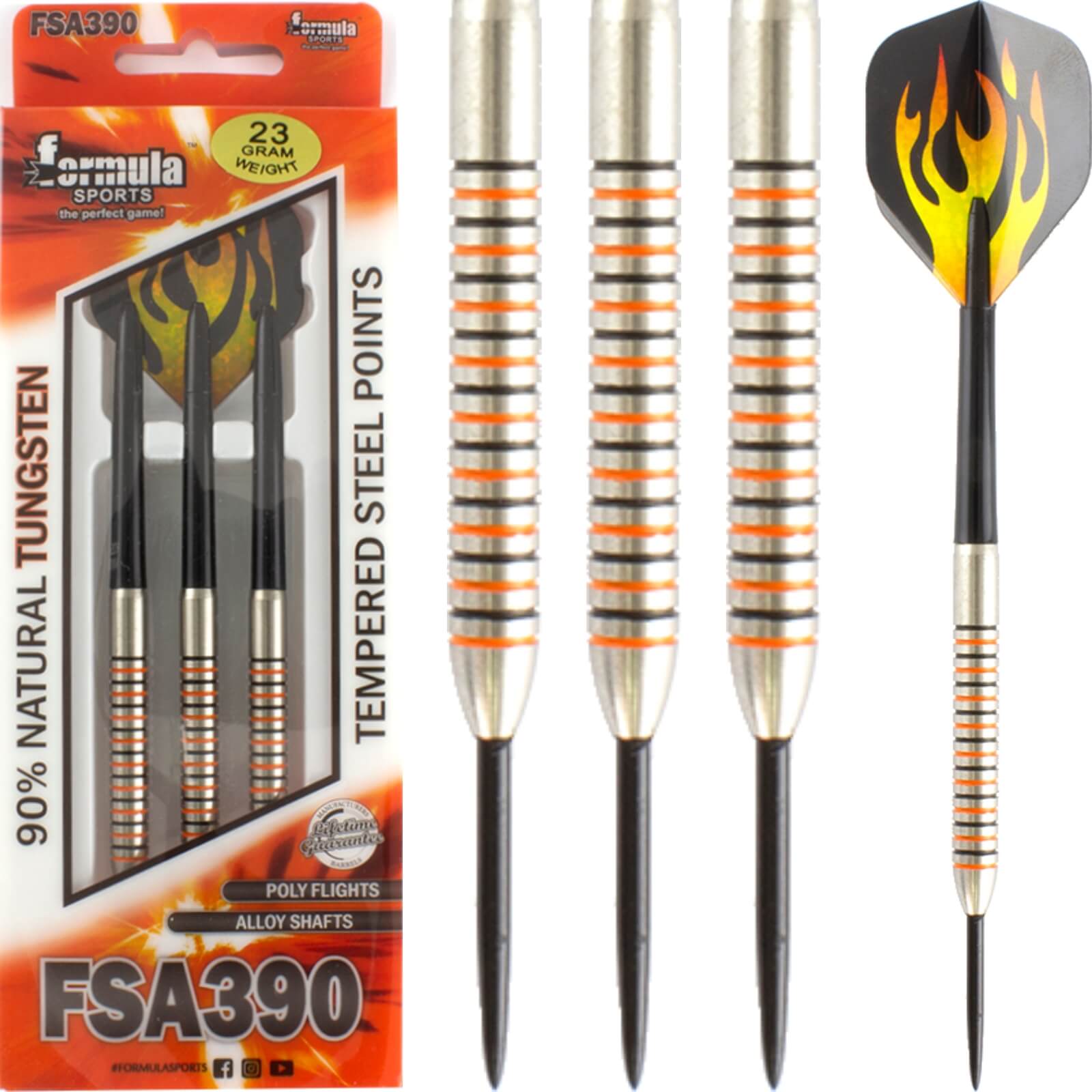 Darts - Formula Sports - FSA390 Darts - Steel Tip - 90% Tungsten - 23g 