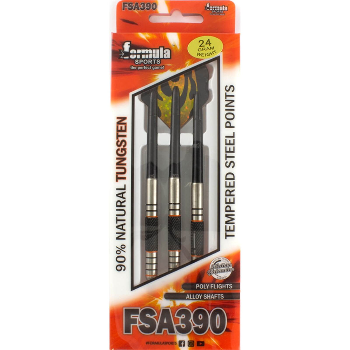 Darts - Formula Sports - FSA390 Darts - Steel Tip - 90% Tungsten - 24g 