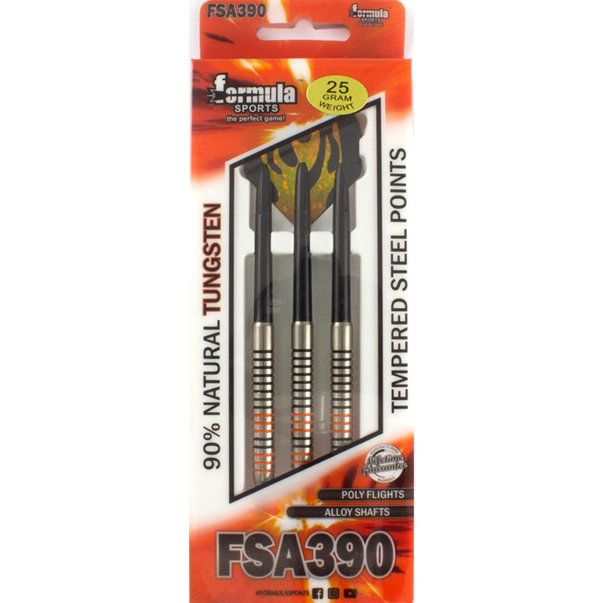 Darts - Formula Sports - FSA390 Darts - Steel Tip - 90% Tungsten - 25g 