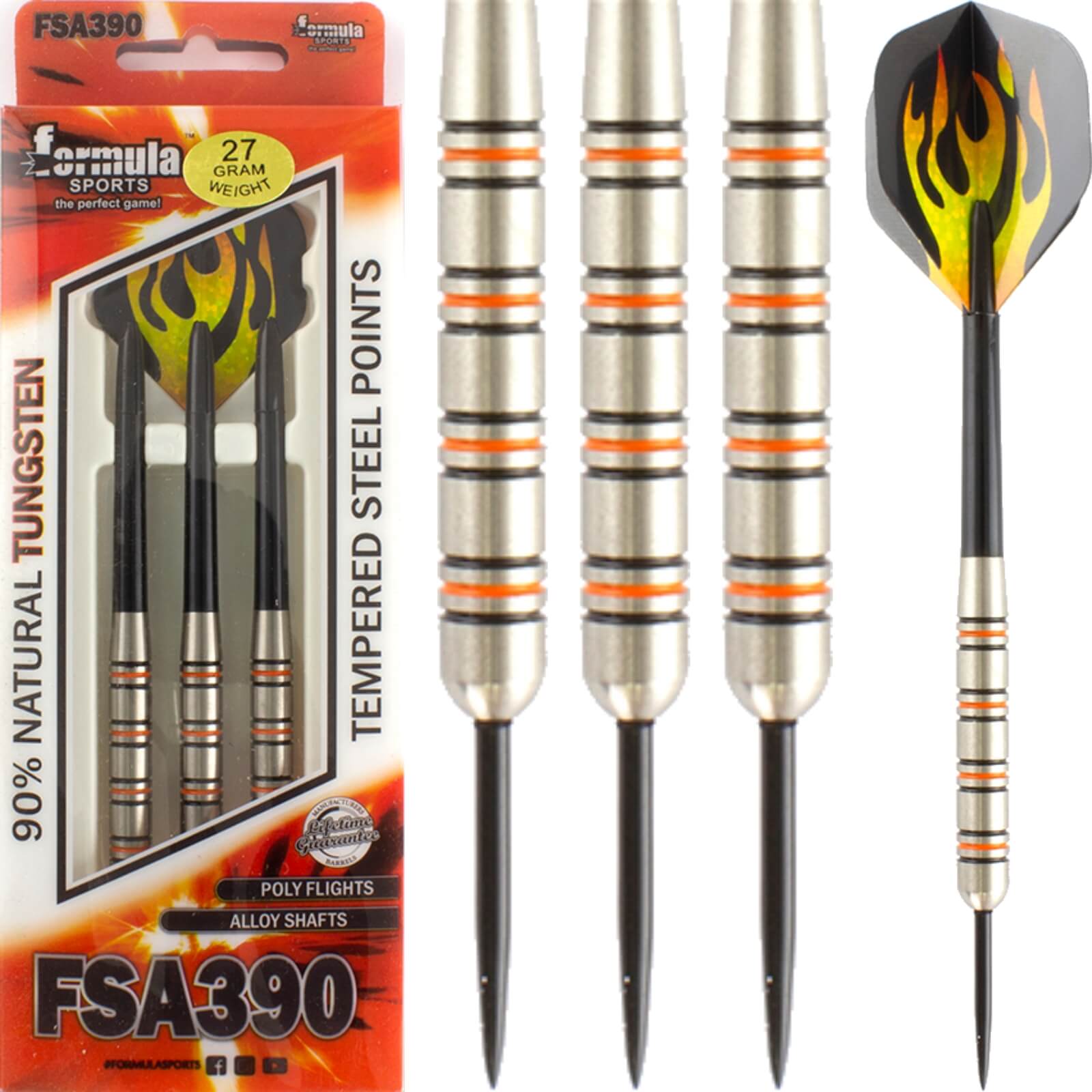 Darts - Formula Sports - FSA390 Darts - Steel Tip - 90% Tungsten - 27g 