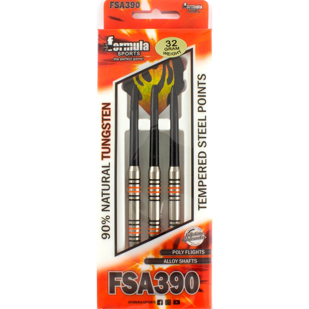 Darts - Formula Sports - FSA390 Heavy Darts - Steel Tip - 90% Tungsten - 32g 