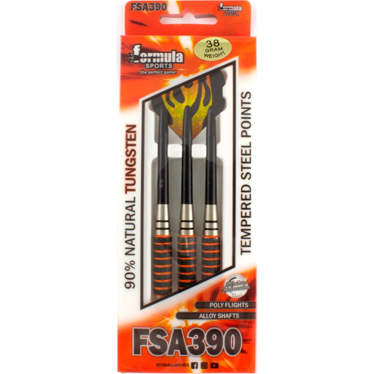 Darts - Formula Sports - FSA390 Heavy Darts - Steel Tip - 90% Tungsten - 38g 
