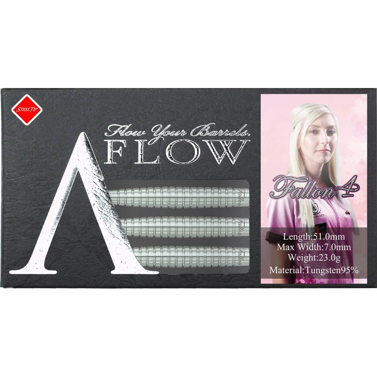 Darts - Dynasty - Fallon Sherrock V4 Darts - Steel Tip - 95% Tungsten - 23g 