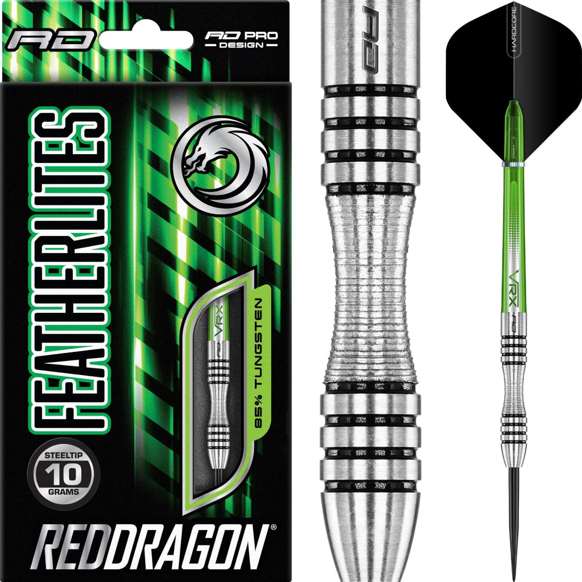 Darts - Red Dragon - Featherlite 1 Darts - Steel Tip - 85% Tungsten - 10g 