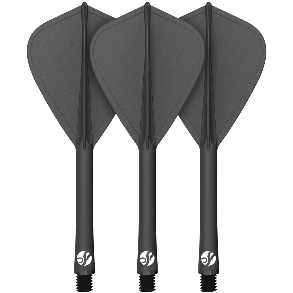 Dart Flights - Shot - Flight Deck - Kite Dart Flights - Integrated Flight &amp; Shaft System Short (21mm) / Black
