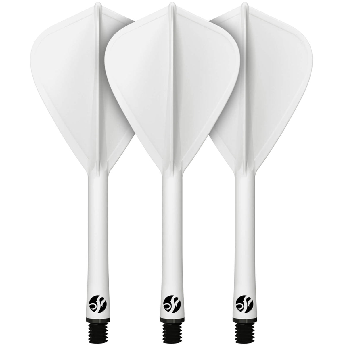 Dart Flights - Shot - Flight Deck - Kite Dart Flights - Integrated Flight &amp; Shaft System Short (21mm) / White