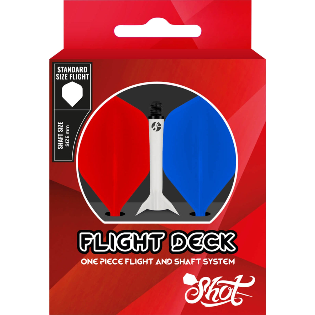 Dart Flights - Shot - Flight Deck Tricolour - Standard Dart Flights - Integrated Flight &amp; Shaft System