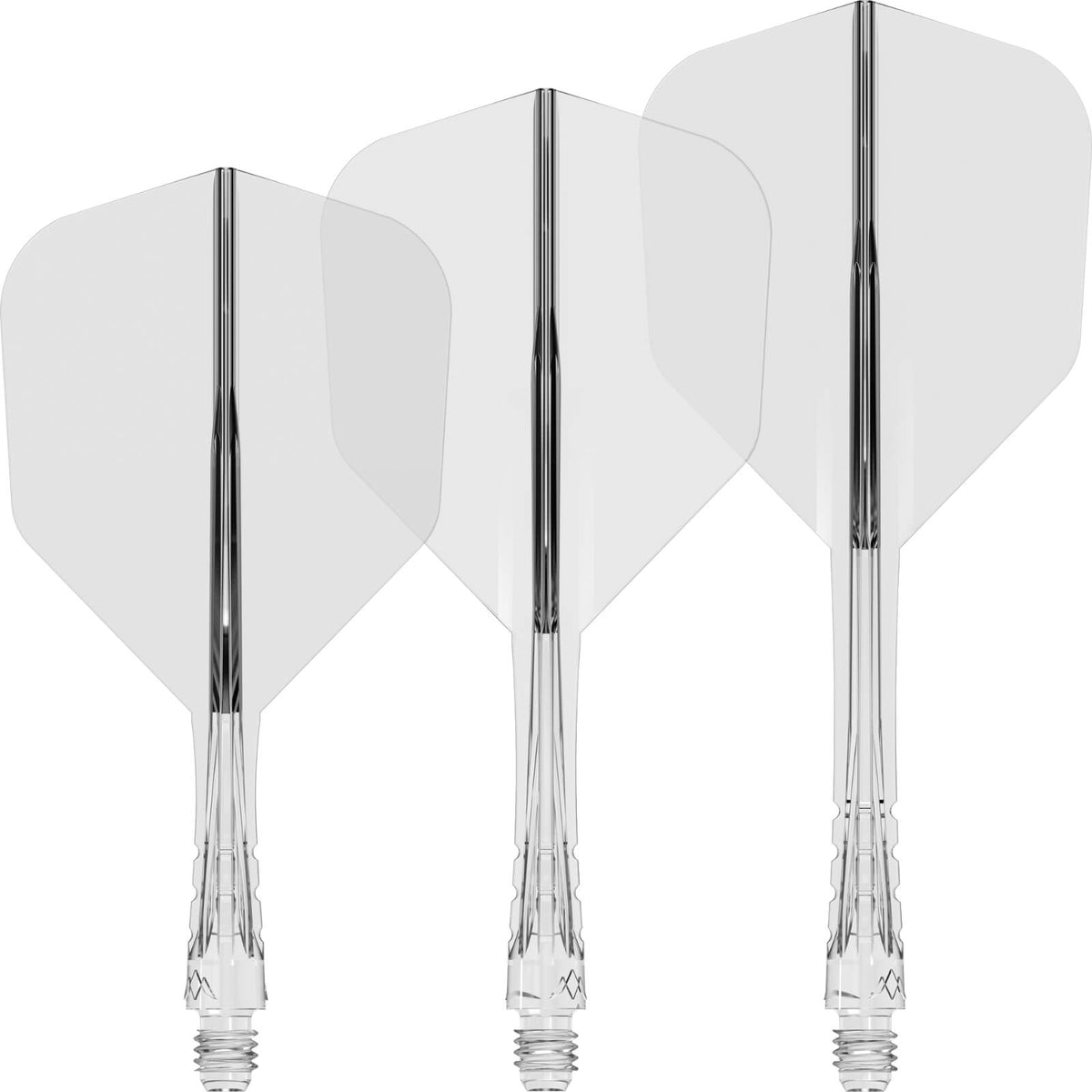 Dart Flights - Mission - Force 90 Vortex - Standard Dart Flights - Integrated Flight &amp; Shaft System Short / Clear