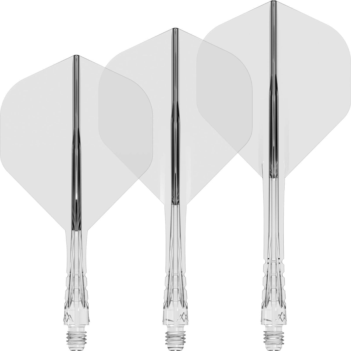 Dart Flights - Mission - Force 90 Vortex - Big Wing Dart Flights - Integrated Flight &amp; Shaft System Short / Clear