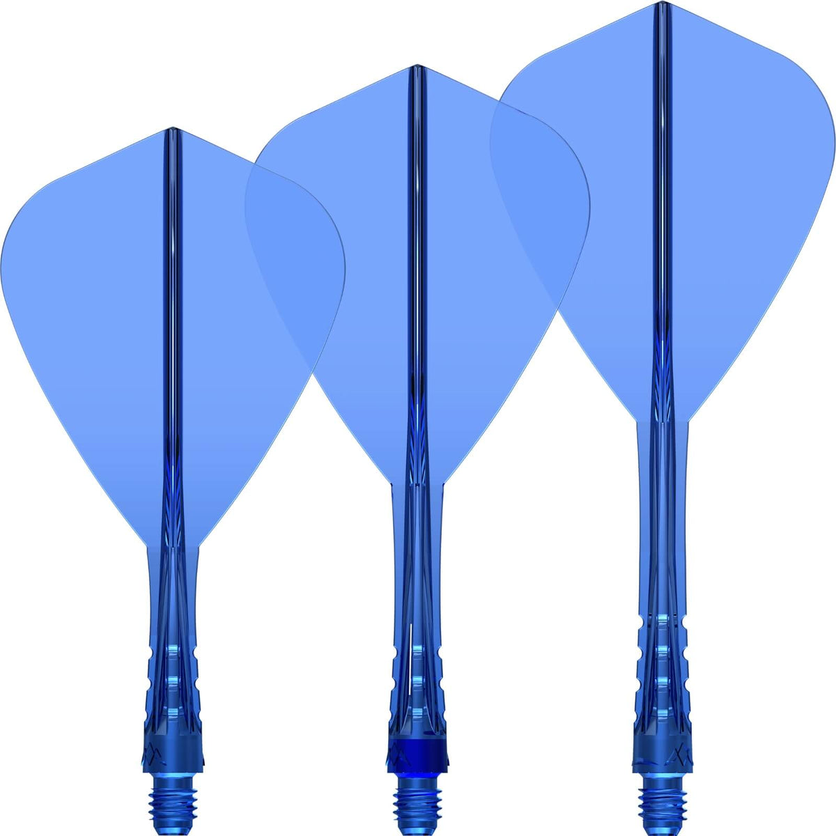 Dart Flights - Mission - Force 90 Vortex - Kite Dart Flights - Integrated Flight &amp; Shaft System Short / Blue