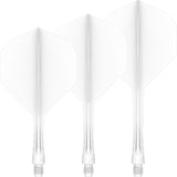 Mission - Force 90 Vortex - Big Wing Dart Flights - Integrated Flight & Shaft System - Short / White