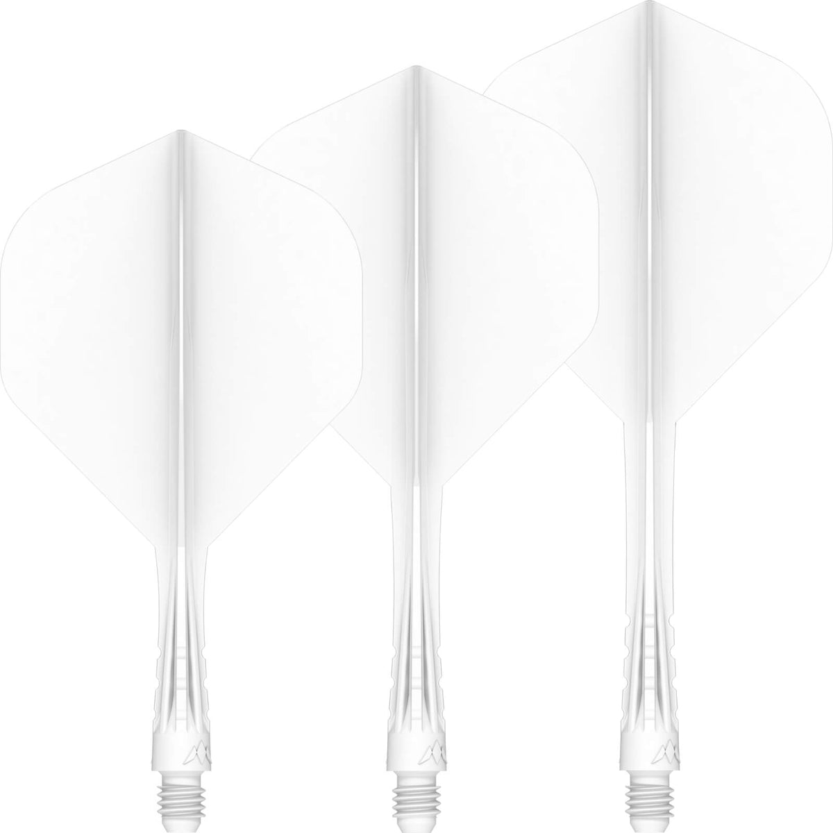 Dart Flights - Mission - Force 90 Vortex - Big Wing Dart Flights - Integrated Flight &amp; Shaft System Short / White