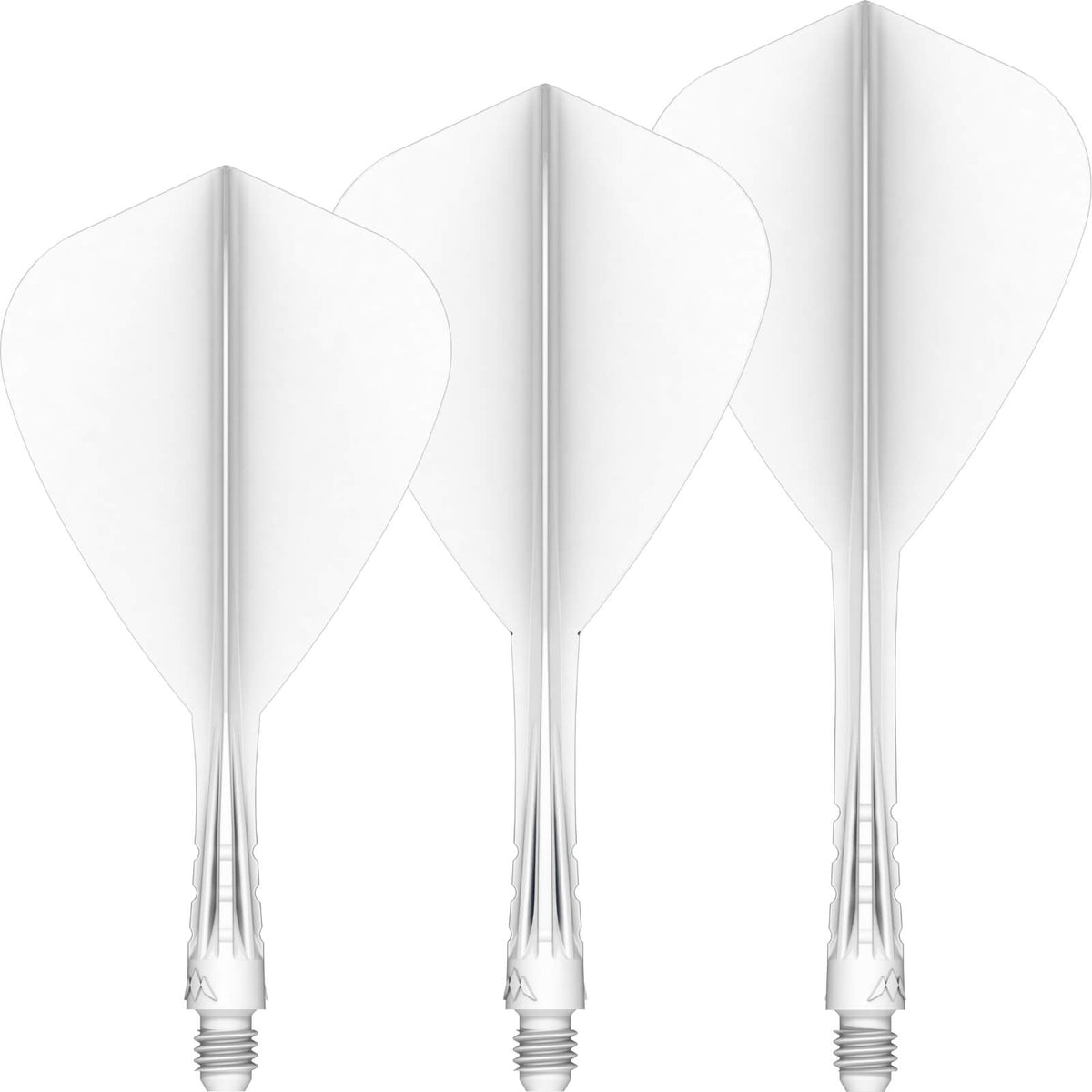 Dart Flights - Mission - Force 90 Vortex - Kite Dart Flights - Integrated Flight &amp; Shaft System Short / White