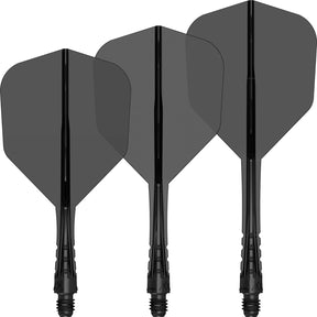 Mission - Force 90 Vortex Transparent Colours - Standard Dart Flights - Integrated Flight & Shaft System - Short / Black