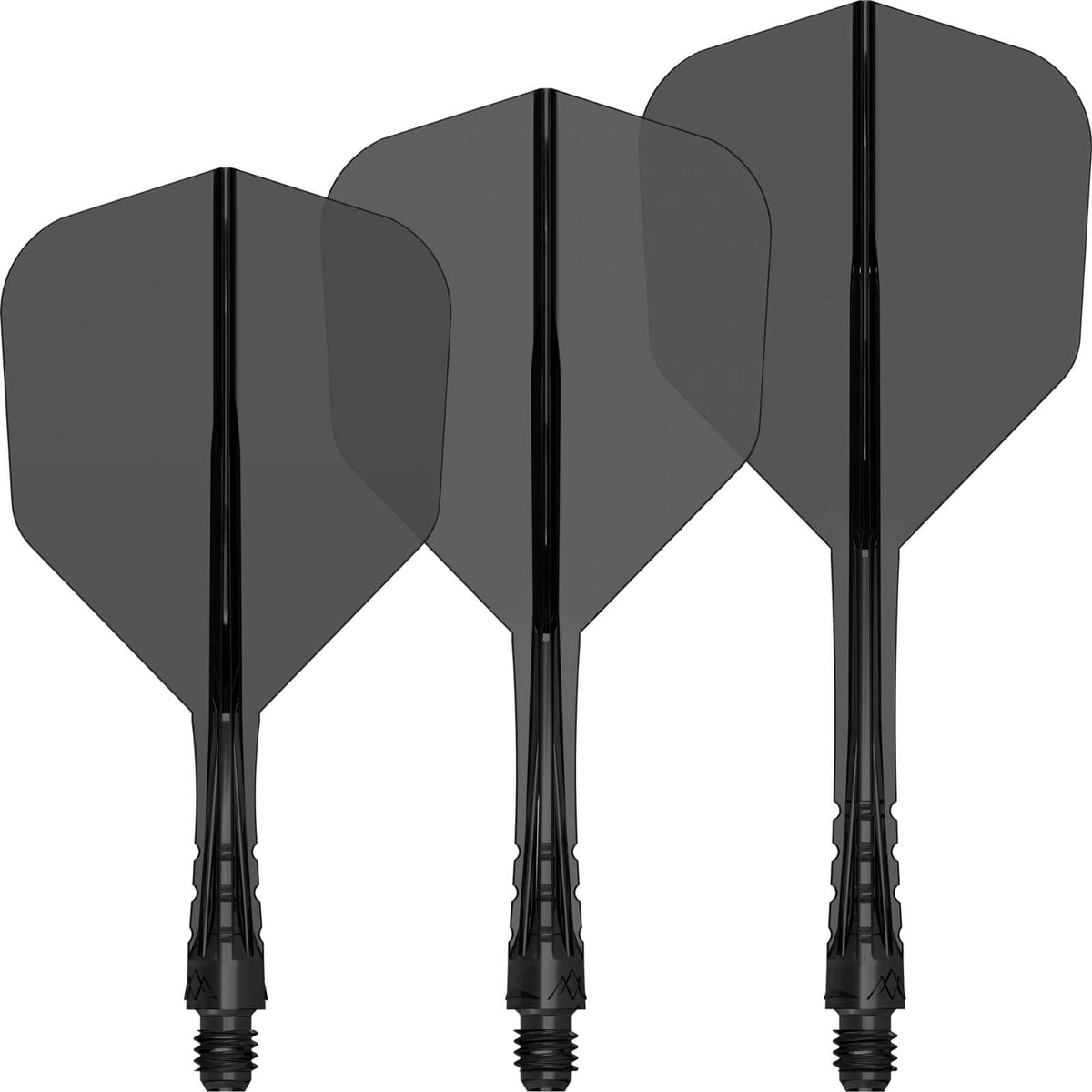 Dart Flights - Mission - Force 90 Vortex Transparent Colours - Standard Dart Flights - Integrated Flight &amp; Shaft System Short / Black