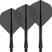 Mission - Force 90 Vortex Transparent Colours - Big Wing Dart Flights - Integrated Flight & Shaft System - Short / Black
