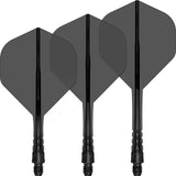 Mission - Force 90 Vortex Transparent Colours - Big Wing Dart Flights - Integrated Flight & Shaft System - Short / Black