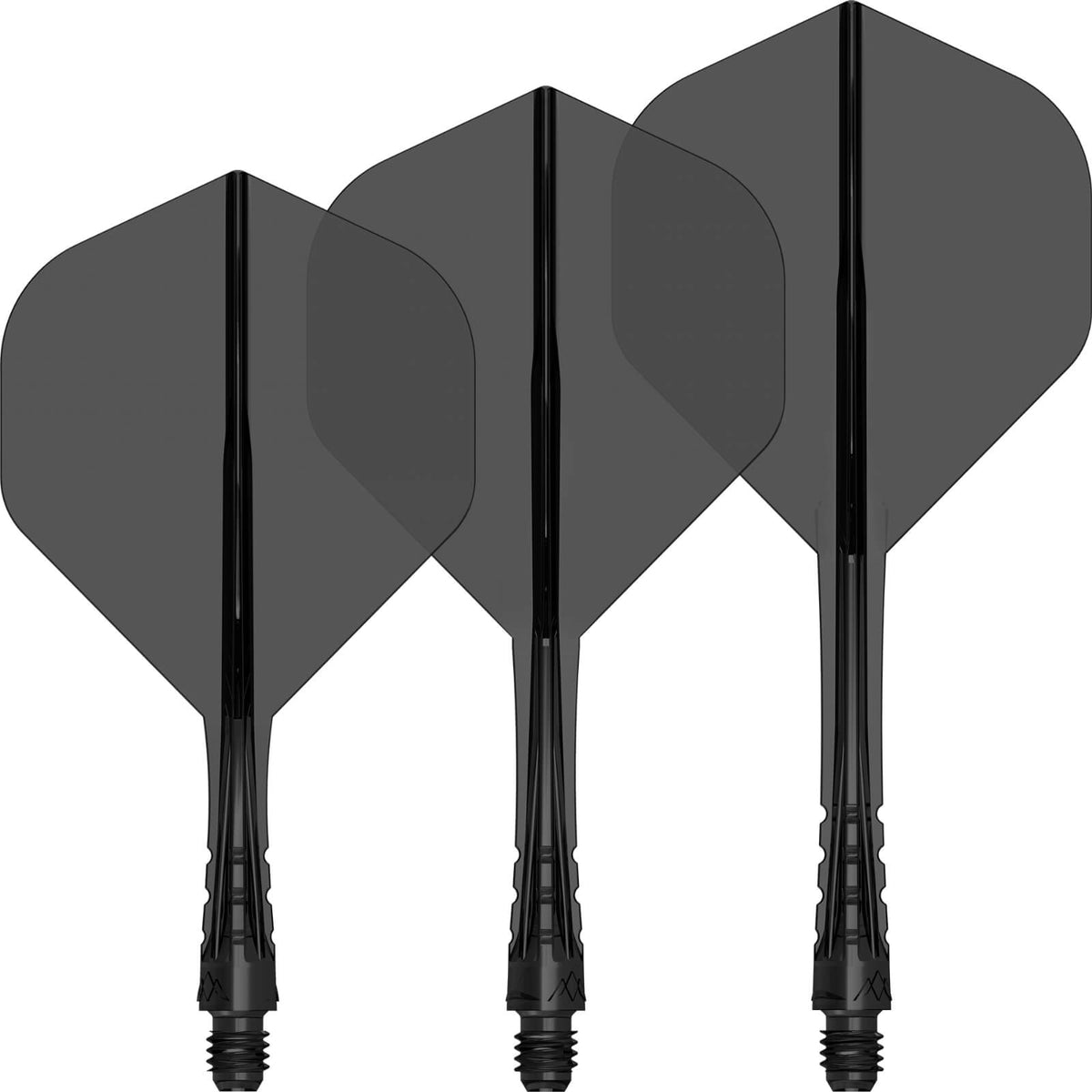 Dart Flights - Mission - Force 90 Vortex Transparent Colours - Big Wing Dart Flights - Integrated Flight &amp; Shaft System Short / Black