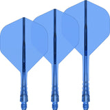 Mission - Force 90 Vortex Transparent Colours - Big Wing Dart Flights - Integrated Flight & Shaft System - Short / Blue
